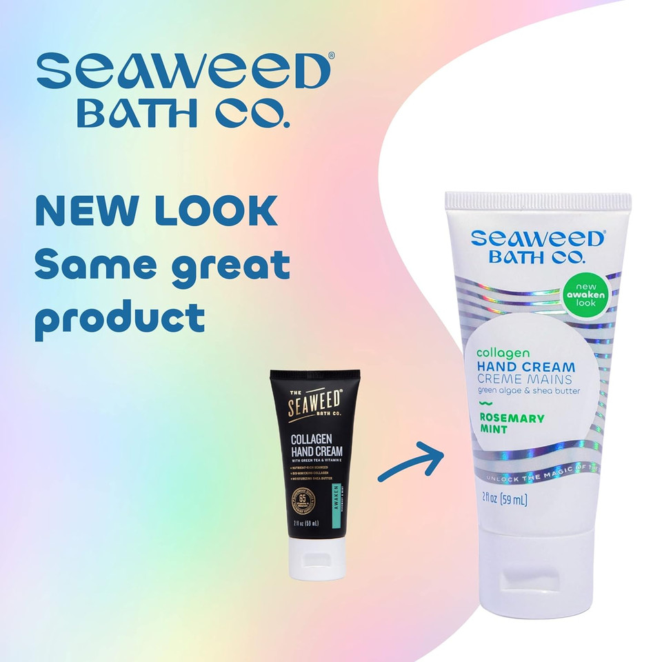 Seaweed Bath Co. Collagen Hand Cream, Rosemary Mint Scent, 2 Ounce, Sustainably Harvested Seaweed, Green Algae, Shea Butter Seaweed Bath Co. Collagen Hand Cream, Rosemary Mint Scent, 2 Ounce, Sustainably Harvested Seaweed, Green Algae, Shea Butter