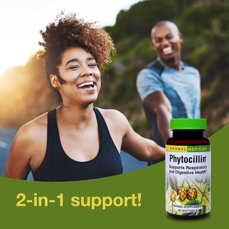 Herbs Etc. Phytocillin - Respiratory & Digestive Health Support Supplement - Herbal Formula To Support Digestion - Support Healthy Breathing - 120 Softgels (120 Servings)