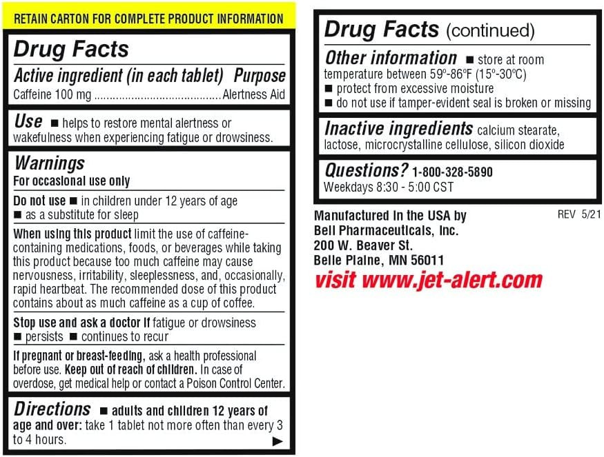 Jet-Alert 100 Mg Each Caffeine Tab 120 Count