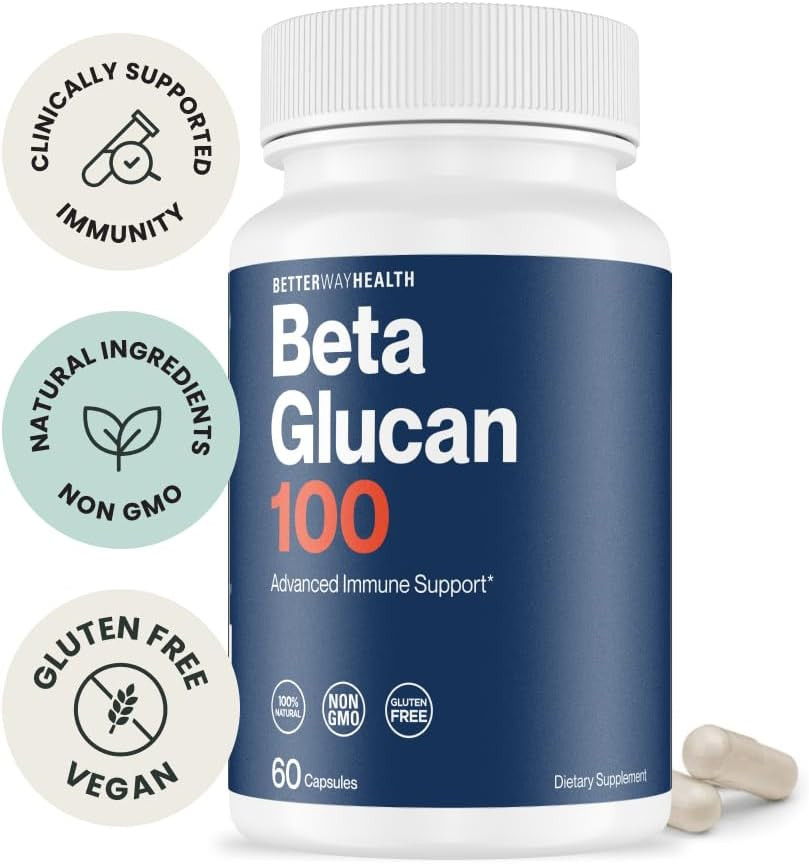 Better Way Health - Advanced Immune Readiness - Highly Purified 1,3/1,6 Beta Glucan 100 - Clinically Tested Immune Defense - 100Mg/60 Capsules