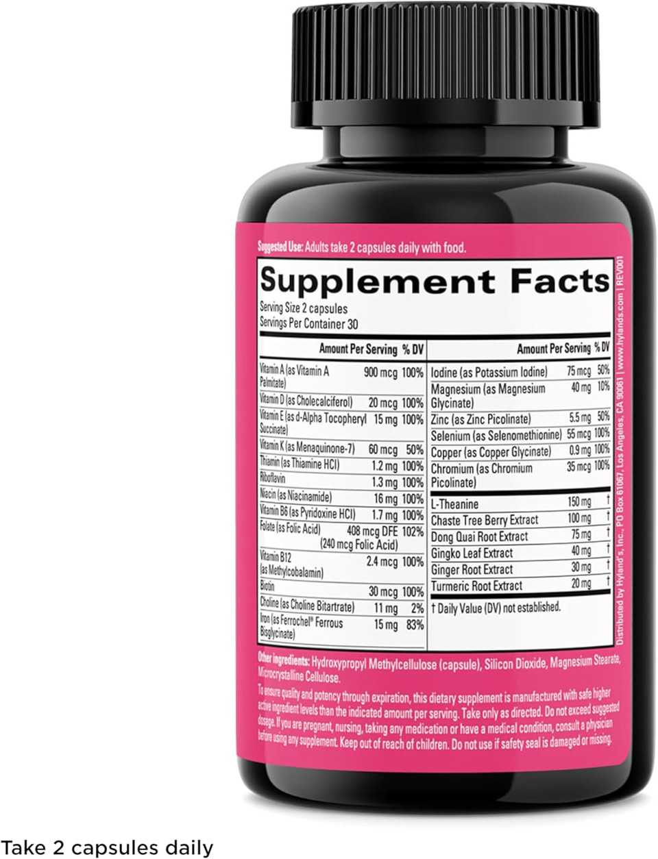 Hyland'S Total Loving Care Multivitamin For Women And Pms Rescue, 60 Vegan Capsules With L-Theanine For Focus And Stress Relief Support With Chasteberry And Dong Quai For Menstrual Support