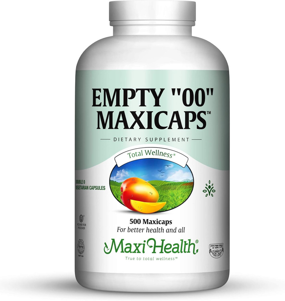 Maxi Health Empty 00 Capsules, 500 Count, Vegetarian - Kosher