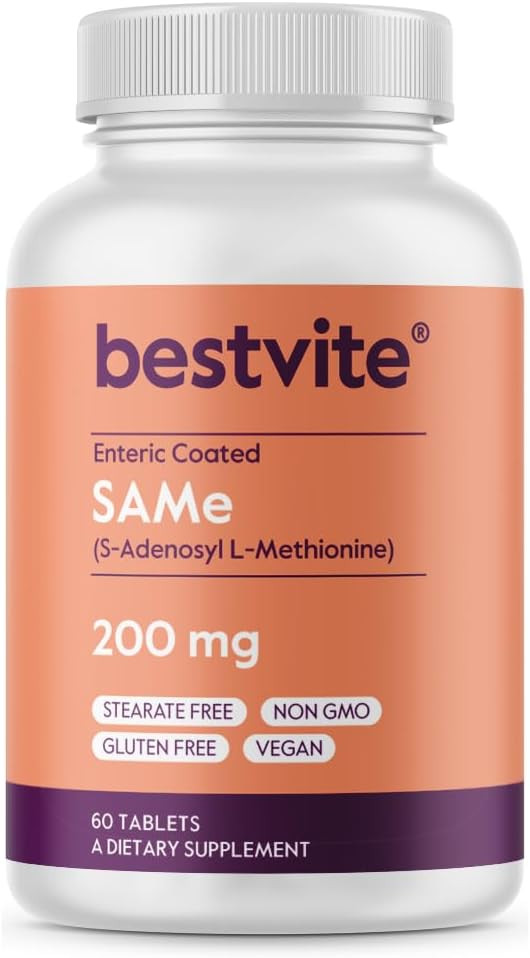 Bestvite Sam-E 200Mg (120 Tablets)(60 X 2) Premium Ingredient From Italy