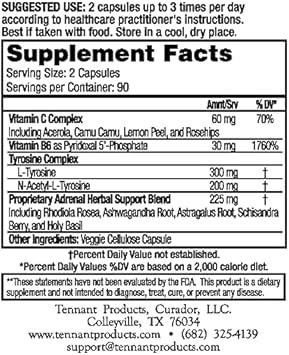 Dr. Tennant'S Adrenaline Support Formula | Supports Adrenal Health, Energy Levels & Immune Function | Helps Combat Adrenal Fatigue