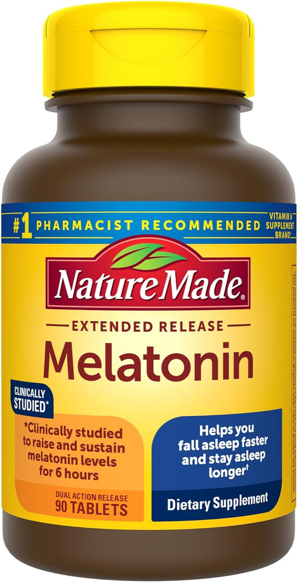 Nature Made Melatonin 4Mg Extended Release Tablets, Sleep Supplements For Adults, 100% Drug Free Sleep Aid, 90 Count, 90 Day Supply Nature Made Melatonin 4Mg Extended Release Tablets, Sleep Supplements For Adults, 100% Drug Free Sleep Aid, 90 Count, 90 Day Supply