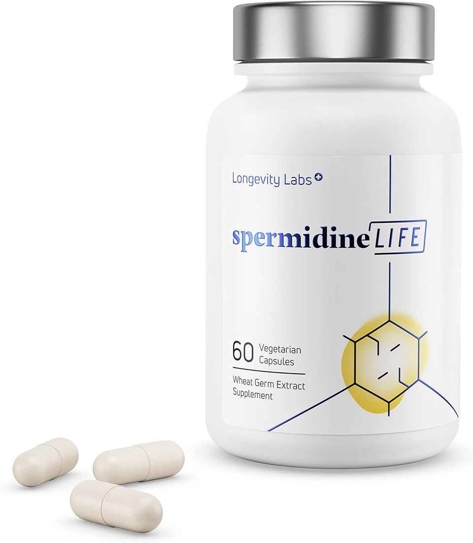 Longevity Labs + Spermidinelife Natural Supplement, Non-Synthetic Plant-Based Wheat Germ Extract With High Spermidine & Zinc For Cell Renewal, Vegan, For Women & Men, 120 Capsules
