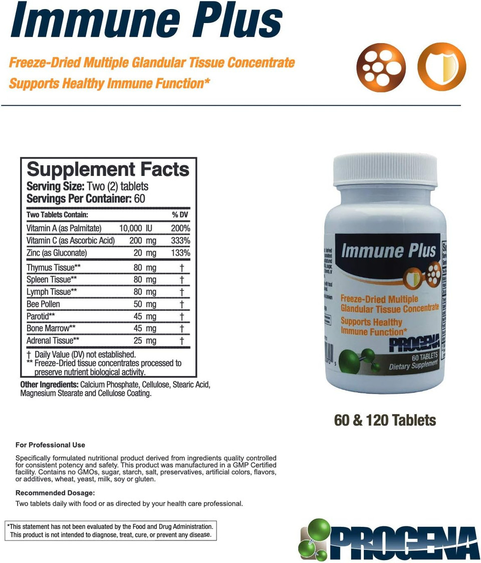 Progena - Immune Plus Multiple Glandular Tissue Concentrate (120 Capsules)