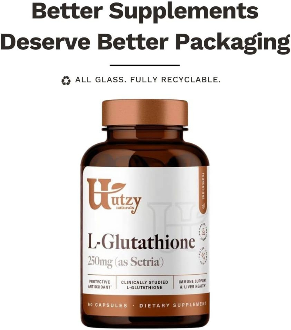L-Glutathione | Immune Health & Antioxidant Support | Setria® 250Mg Reduced Form Glutathione | High Absorption | Made In The Usa | 60 Capsules