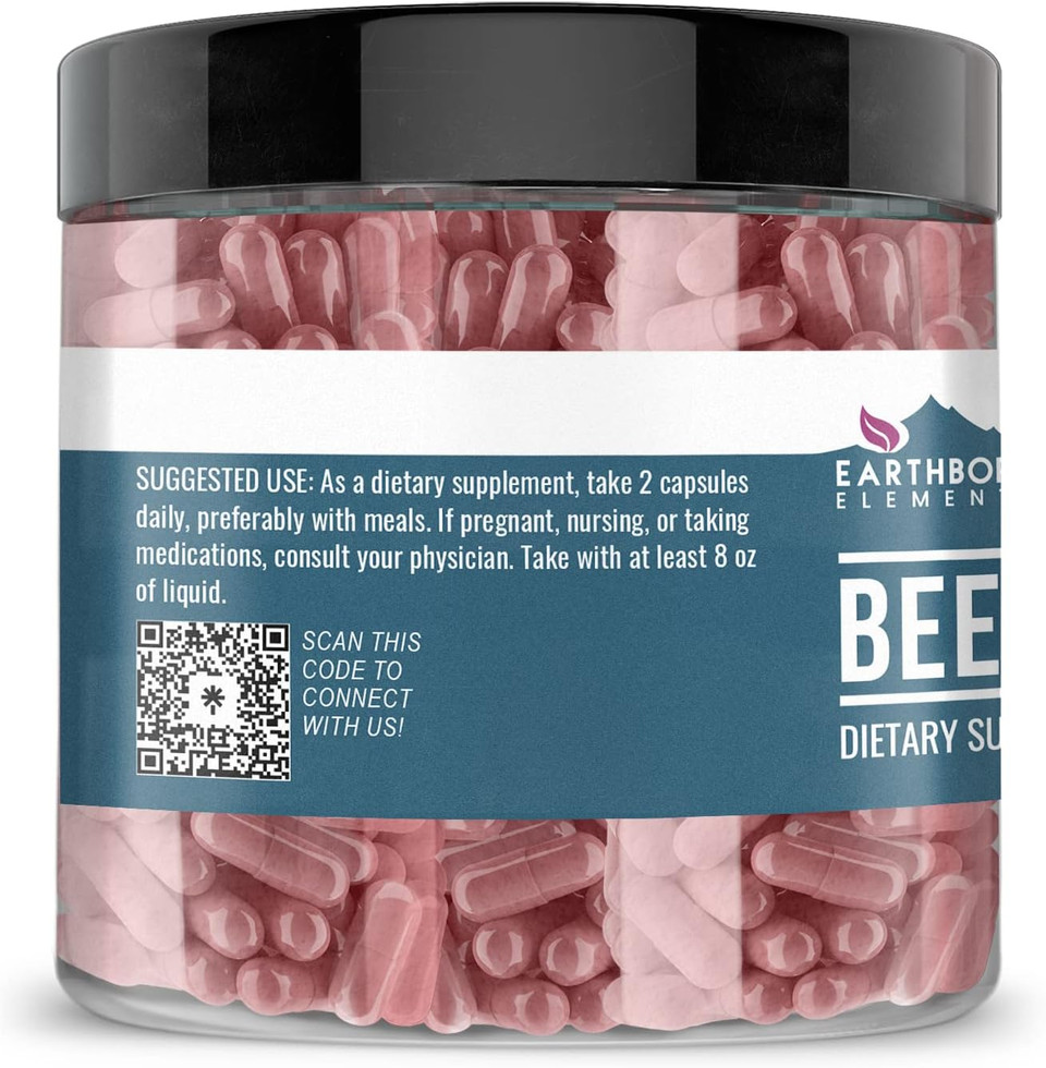 Earthborn Elements Beet Root 200 Capsules, Pure & Undiluted, No Additives