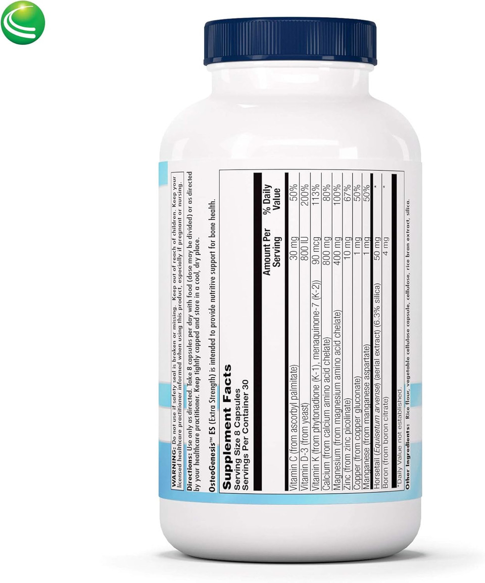 Nutra Biogenesis Osteogenesis - Bone Health Supplements For Women & Men, Vitamin D3 K2 & Calcium For Bone Density & Healing, Minerals Zinc, Magnesium & Boron - 240 Veggie Capsules