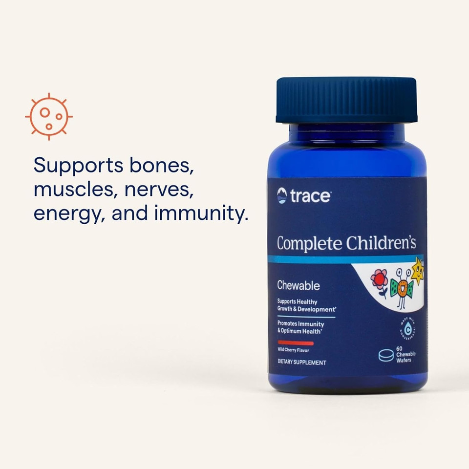 Trace Minerals Complete Children'S Chewable - Gluten-Free Multivitamin For Kids - Chewable Multivitamin Supplement To Support Health & Development - 60 Chewable Wafers (30 Servings)