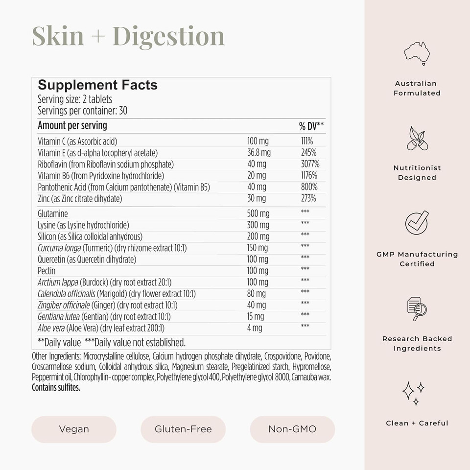 Jshealth Vitamins Skin And Digestion Formula Skin Vitamins | Clear Skin Supplement With Zinc For Acne | Acne Supplements For Clear Healthy Skin | Acne Treatment For Teens And Adults | 120 Count