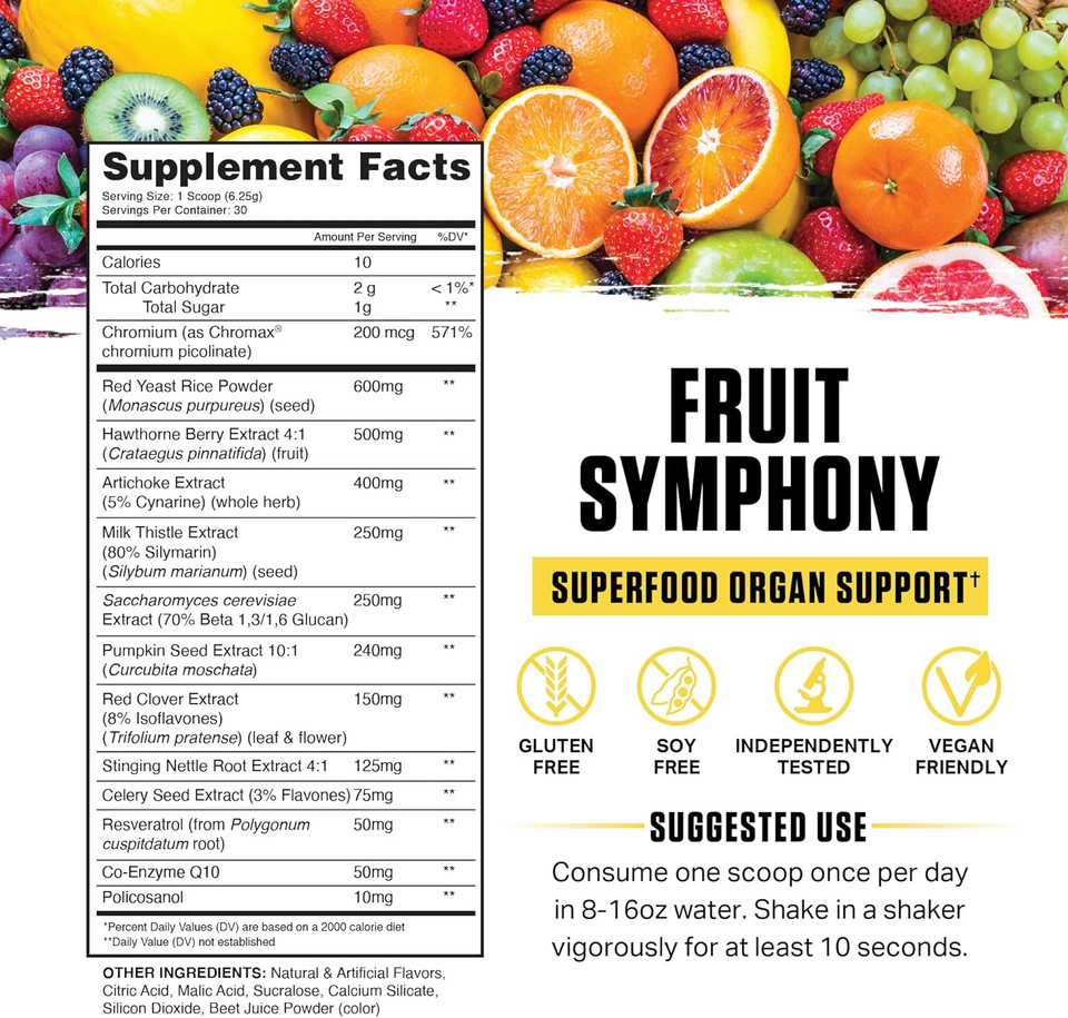 Ambrosia Nektar - Superfood Powder | Complete Health Supplement | Organ Support - Liver, Kidney Health | 30 Servings (Apple Symphony)