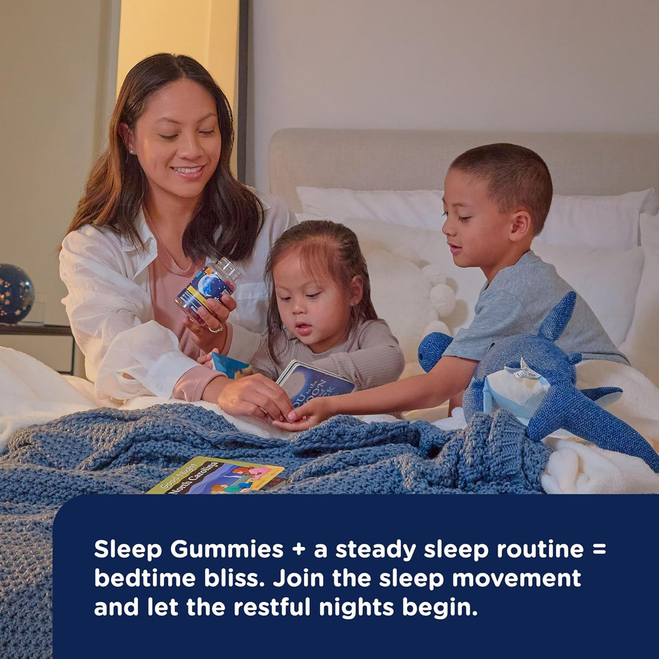 Mommy'S Bliss Kids Sleep Melatonin Gummies, Free Of Artificial Colors, Flavors, Or Gelatin, Strawberry Flavor, Age 3+ (60 Gummies)