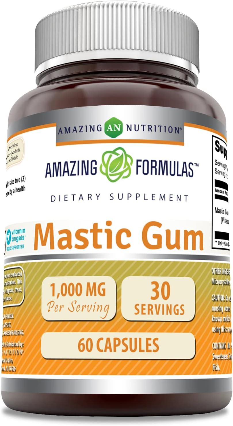 Amazing Formulas Mastic Gum 1000 Mg Per Serving 120 Capsules -(Non Gmo,Gluten Free)- Supports Gastrointestinal Health, Digestive Function, Immune Function And Oral Health