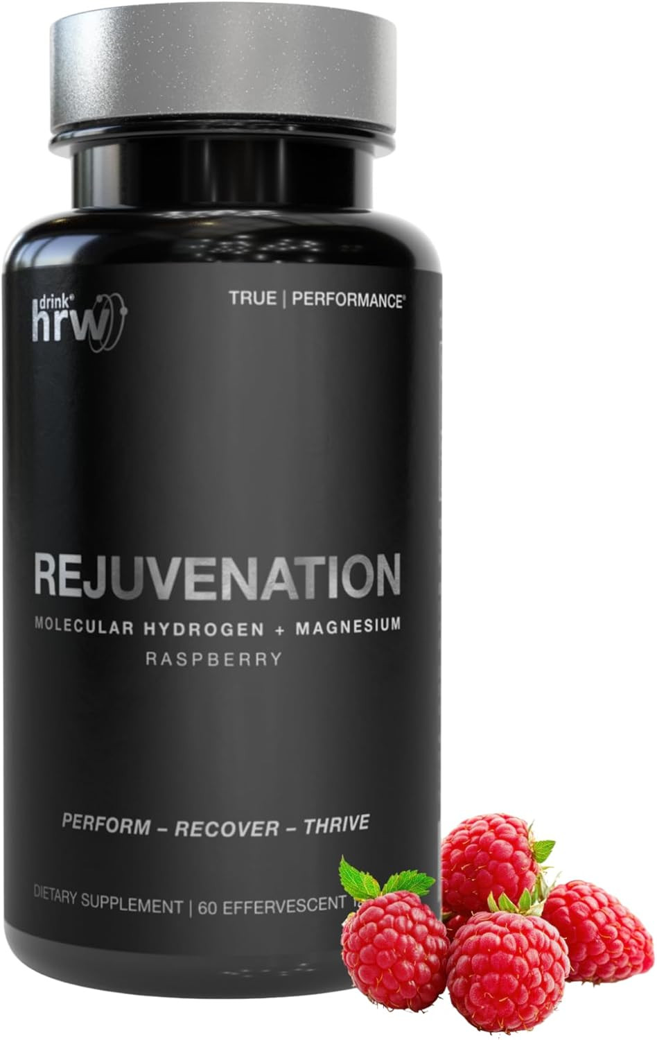 Drink Hrw Rejuvenation Sport Molecular Hydrogen Water Tablets  12 Ppm H2 - Hydrogen & Magnesium Supplement, Supports Energy Production, Recovery, Cognitive Function (Raspberry 60Ct)