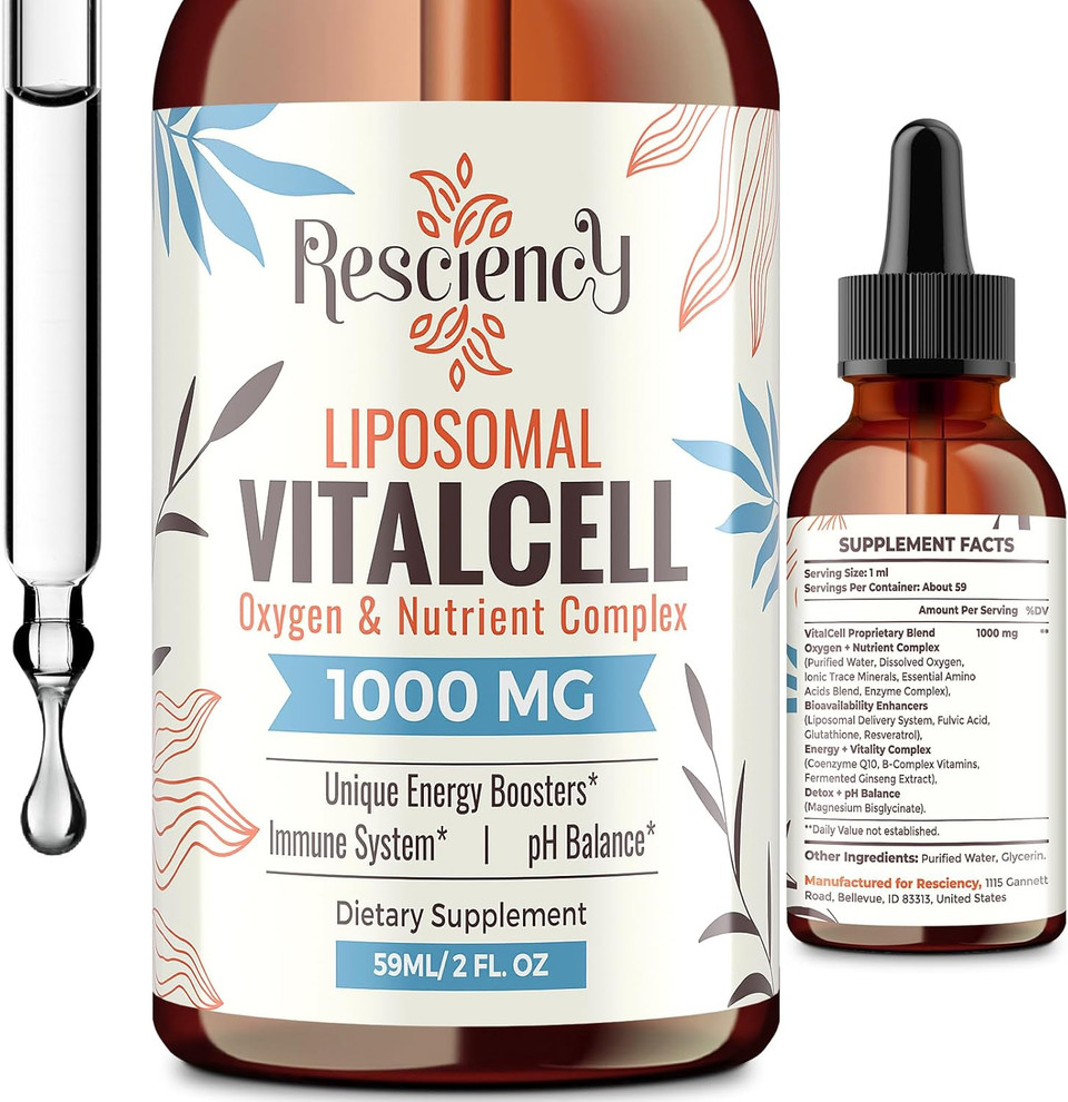13-In-1 Liquid Oxygen & Nutrient Supplement For Energy, Altitude Support, Performance, Antioxidant, Immune, Fatigue & Detox, Liposomal For High Absorption, Ph Balance, Organic, Gluten Free, 2 Fl Oz