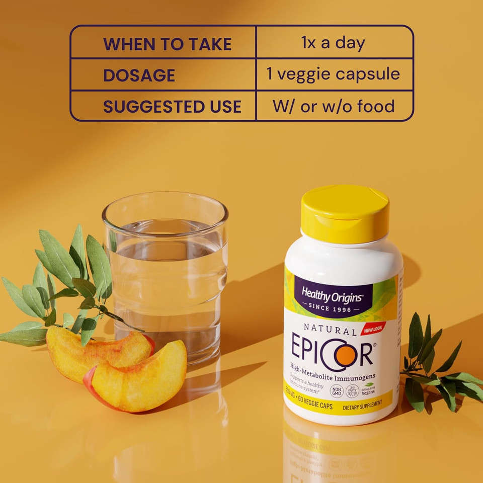 Healthy Origins Epicor 500 Mg (Immune Support, Non-Gmo, Gluten Free), 30 Veggie Capsules