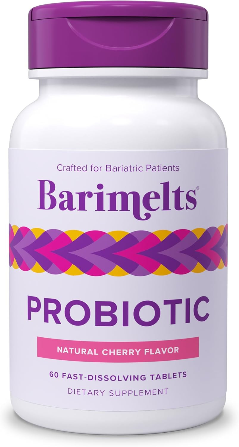 Barimelts Probiotic, 5 Billion Cfu, 60 Fast-Dissolving Tablets (2-Month Supply), Sugar-Free Probiotics For Women, Support Gut Health After Bariatric Surgery, Natural Cherry Flavor?