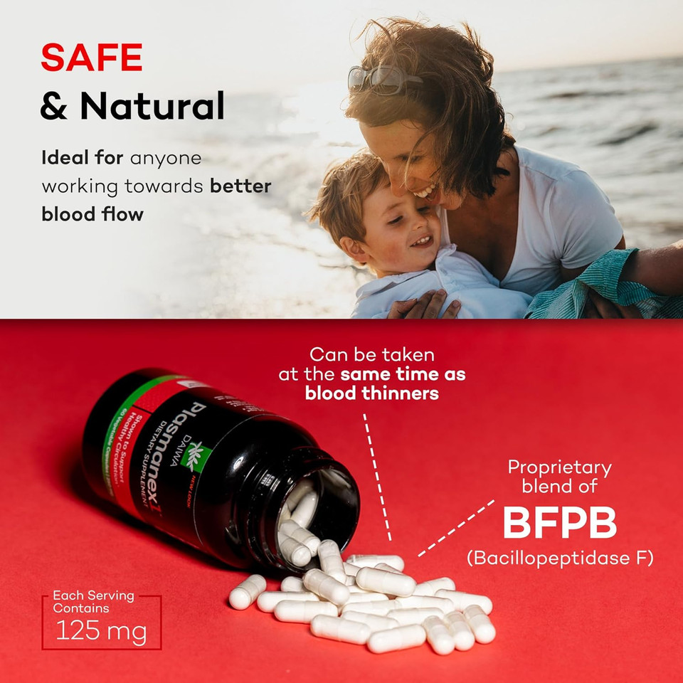 Daiwa Plasmanex 1 - Blood And Vein Circulation Supplements  Balance Circulation, Encourage Healthy Legs And Veins - 60 Vegan Capsules Daiwa Plasmanex 1 - Blood And Vein Circulation Supplements  Balance Circulation, Encourage Healthy Legs And Veins - 60 Vegan Capsules