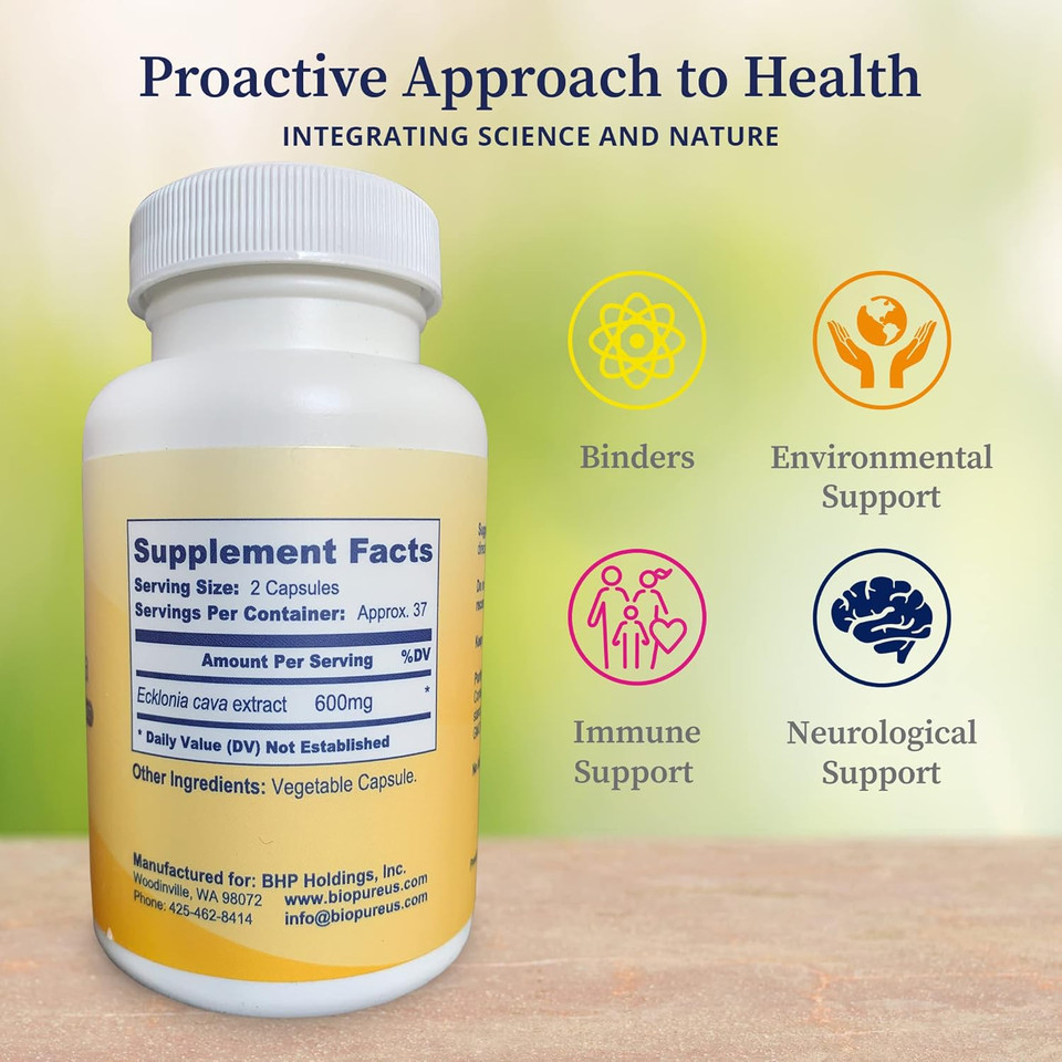 Biopure Pc-Ecklonia Cava  Potent Brown Algae Botanical Extract Rich In Polyphenols And 71 Trace Minerals That Support Neurological Function, Circulation, And Overall Wellness - 75 Vegetable Capsules