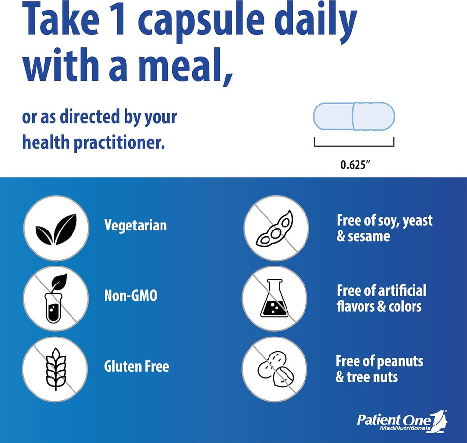 Patient One Dhea 50 Mg | Supplement To Support Positive Mood, Energy Levels, And Endocrine Health* | Micronized For Enhanced Absorption | 60 Capsules