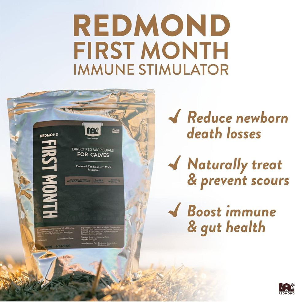 Redmond First Month - Calf Immune Stimulator And Scour Treatment - 10Lbs