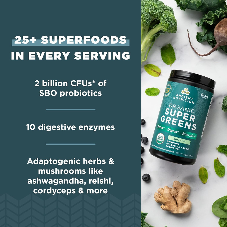 Ancient Nutrition, Vitamin Powder, One Bottle Made From Real Fruits, Vegetables And Herbs, For Digestive And Energy Support, 25 Servings, 7.5Oz