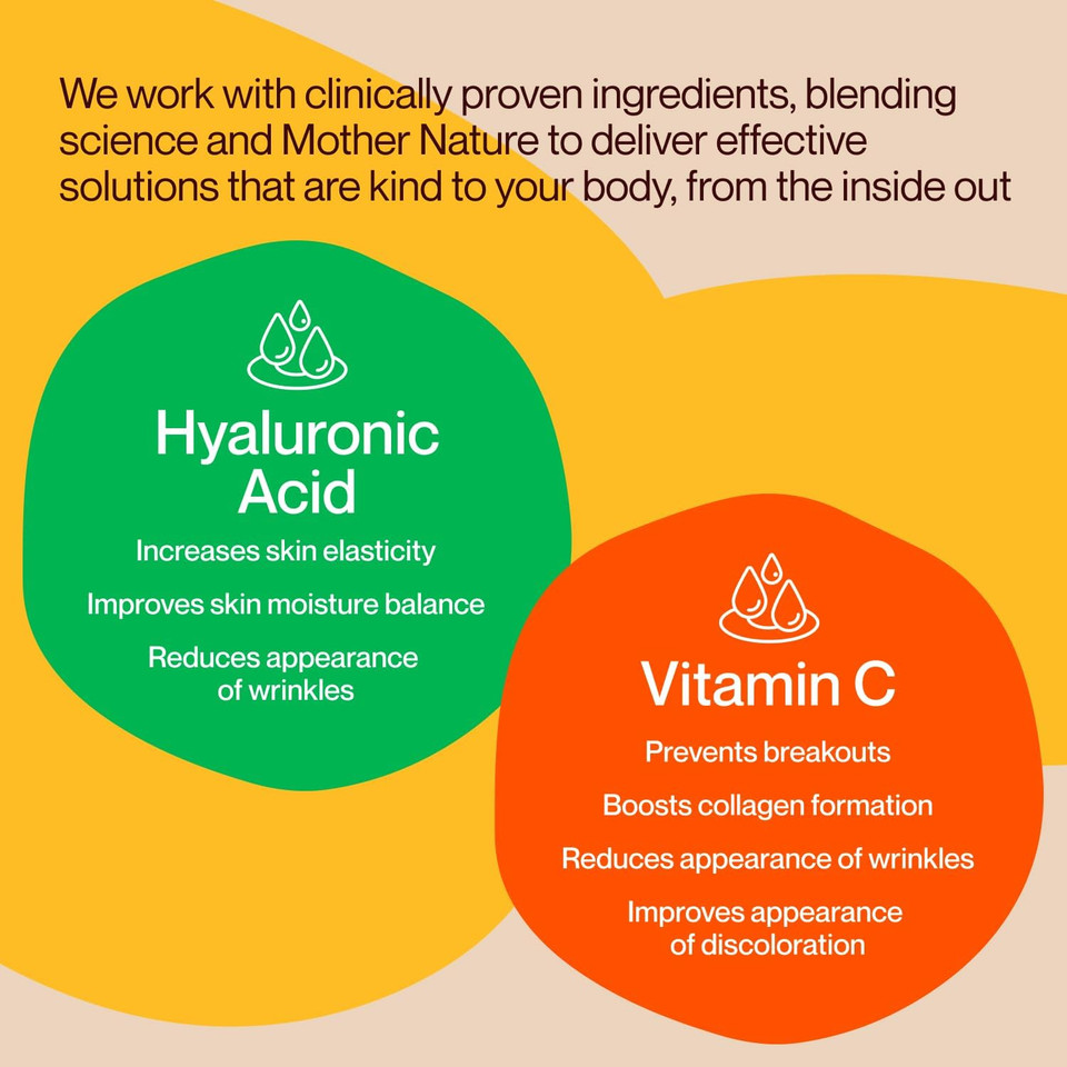 Hydrating Hyaluronic Highlighter Skincare Gummies | Supports Brighter, Dewy, Plump Skin | Vegan Hyaluronic Acid & Vitamin C Supplement | Non-Gmo, Gelatin-Free, Orange Flavor, 60-Day Supply