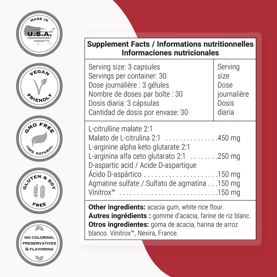 Supersmart - Nitric Oxide Formula (Advanced Formula) - With L-Citrulline Malate, L-Arginine Aakg, Vinitrox - Nitric Oxide Supplement For Men & Women | Non-Gmo & Gluten Free - 90 Vegetarian Capsules