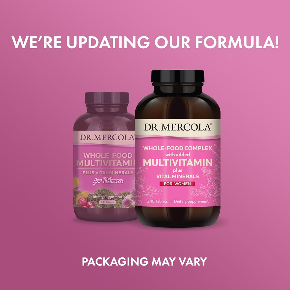 Dr. Mercola Whole-Food Complex With Added Multivitamin Plus Vital Minerals For Women, 30 Servings (240 Tablets), Dietary Supplement, Supports Overall Health