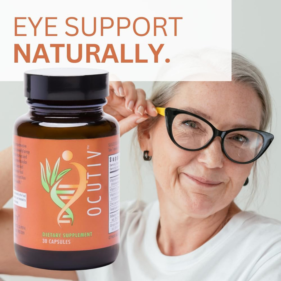 Youngevity Ocutiv - Eye Vitamin & Mineral Supplement - Contains Vitamin A, C, E, Zinc, Bilberry, Lutein, Lycopene, Zeaxanthin, Astaxanthin - 30 Capsules