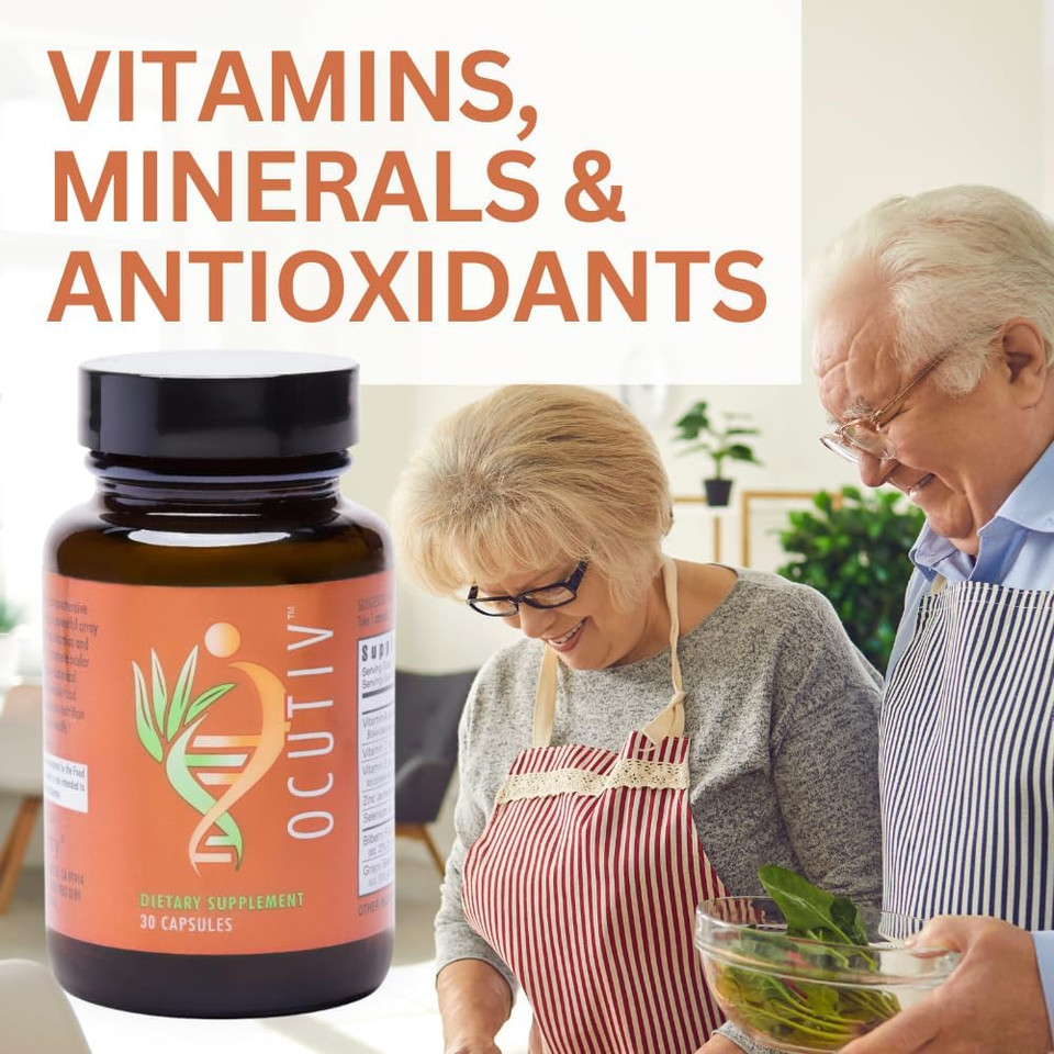 Youngevity Ocutiv - Eye Vitamin & Mineral Supplement - Contains Vitamin A, C, E, Zinc, Bilberry, Lutein, Lycopene, Zeaxanthin, Astaxanthin - 30 Capsules