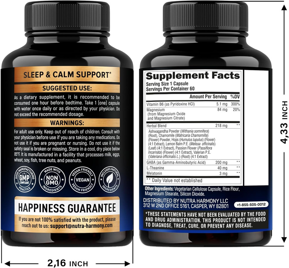 Sleeping Pills For Adults 550Mg - Valerian Root For Sleep | Melatonin 3Mg | L-Theanine | Magnesium - Natural Sleep Aid Supplement - Non-Habit Forming Rest Support - Made In Usa - 1/Day | 60 Capsules
