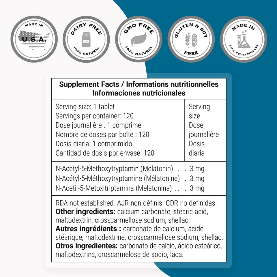 Supersmart - Melatonin 3Mg (Fast Dissolve) - Natural & Restful Sleep - Use For Jet Lag & Night Shifts Work | Non-Gmo & Gluten Free - 150 Tablets