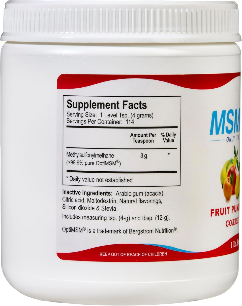 Kala Health Msmpure Lemon Lime Flavored Coarse Msm Powder Flakes  Us-Made Msm For Joint Health, Skin Appearance, And Hair & Nail Support  2.2 Lb, Organic Sulfur