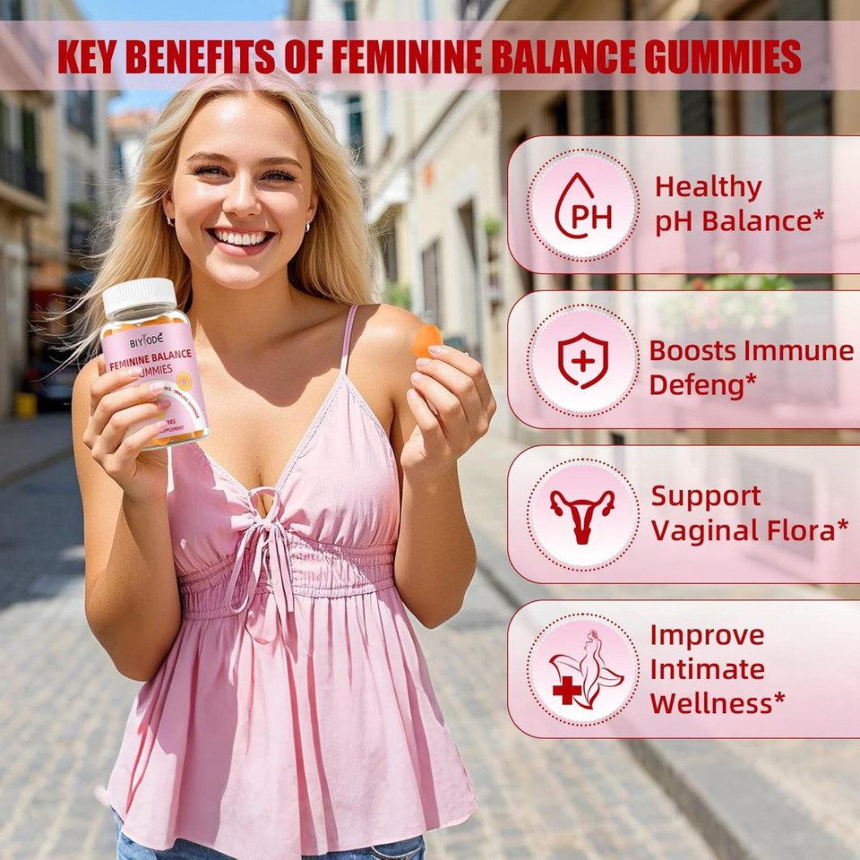 Premium Feminine Balance Gummies For Women: Ph Balance & Vaginal Health Support With Probiotic Pineapple Gummies Sugar Free Vegan Non-Gmo 60 Counts
