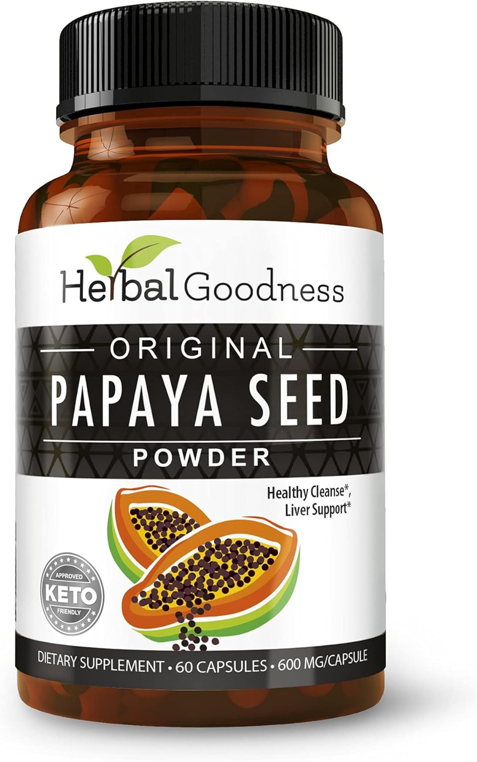 Herbal Goodness Papaya Seeds Capsules 60Ct - Provides Health Support For Your Gut And Digestive System- 100% Natural Detox Cleanse For Humans - Body Detox And Colon Broom Formula - 12 Bottles Herbal Goodness Papaya Seeds Capsules 60Ct - Provides Health Support For Your Gut And Digestive System- 100% Natural Detox Cleanse For Humans - Body Detox And Colon Broom Formula - 12 Bottles