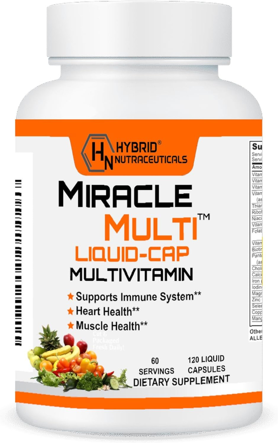 Miraclemulti Liquid Multivitamin Capsules For Men & Women - Complete Whole Food Blend Daily Vitamin & Mineral Supplement With Coq10, B12, 42 Superfood Enzyme - 120 Softgels Miraclemulti Liquid Multivitamin Capsules For Men & Women - Complete Whole Food Blend Daily Vitamin & Mineral Supplement With Coq10, B12, 42 Superfood Enzyme - 120 Softgels