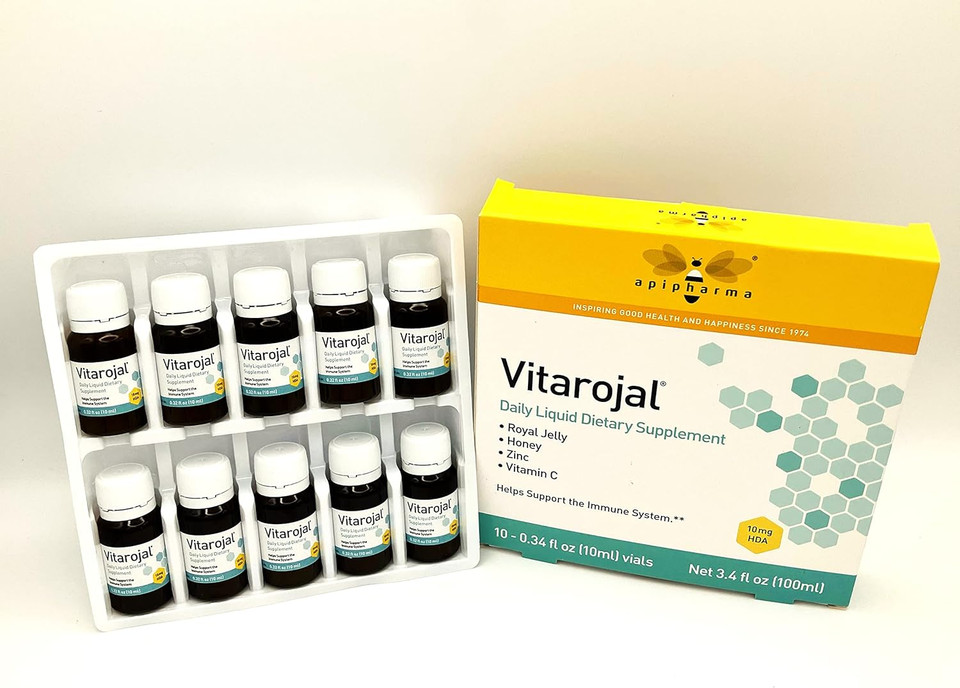 Vitarojal Royal Jelly - With Honey, Vitamin C, Zinc - Support Your Immune System, & Promotes Natural Energy And Wellness (10 Vials)