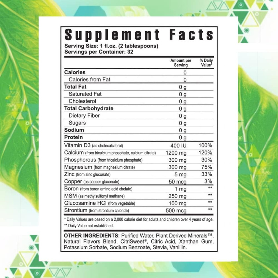 Youngevity Beyond Osteo-Fx Liquid 32 Oz - Calcium & Magnesium 1200/300Mg + Vitamin D3, Zinc, Msm, Glucosamine + 77 Trace Minerals - Supplement For Bone And Joint Health