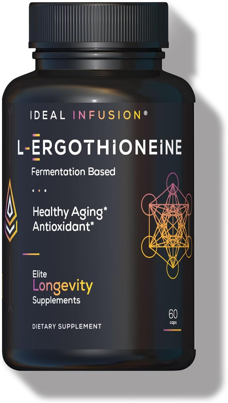 Ideal Infusion Fermentation Based L-Ergothioneine 30Mg: Longevity Vitamin, Antioxidant, Anti-Aging, Heart & Brain Health (60 Servings) Vegan