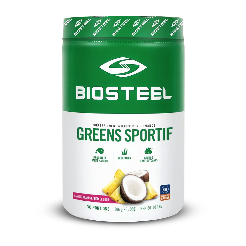 Biosteel Sport Greens Powder, High Performance Superfood Supplement, Non-Gmo Formula, Pineapple Coconut, 30 Servings