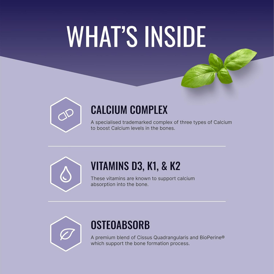 Approved Science Bonesyl - Strengthen Bones, Limit Bone Density Loss - Maintain Overall Bone Health - K2, Bioperine, And Magnesium - 180 Tablets - Vegan - Made In Usa