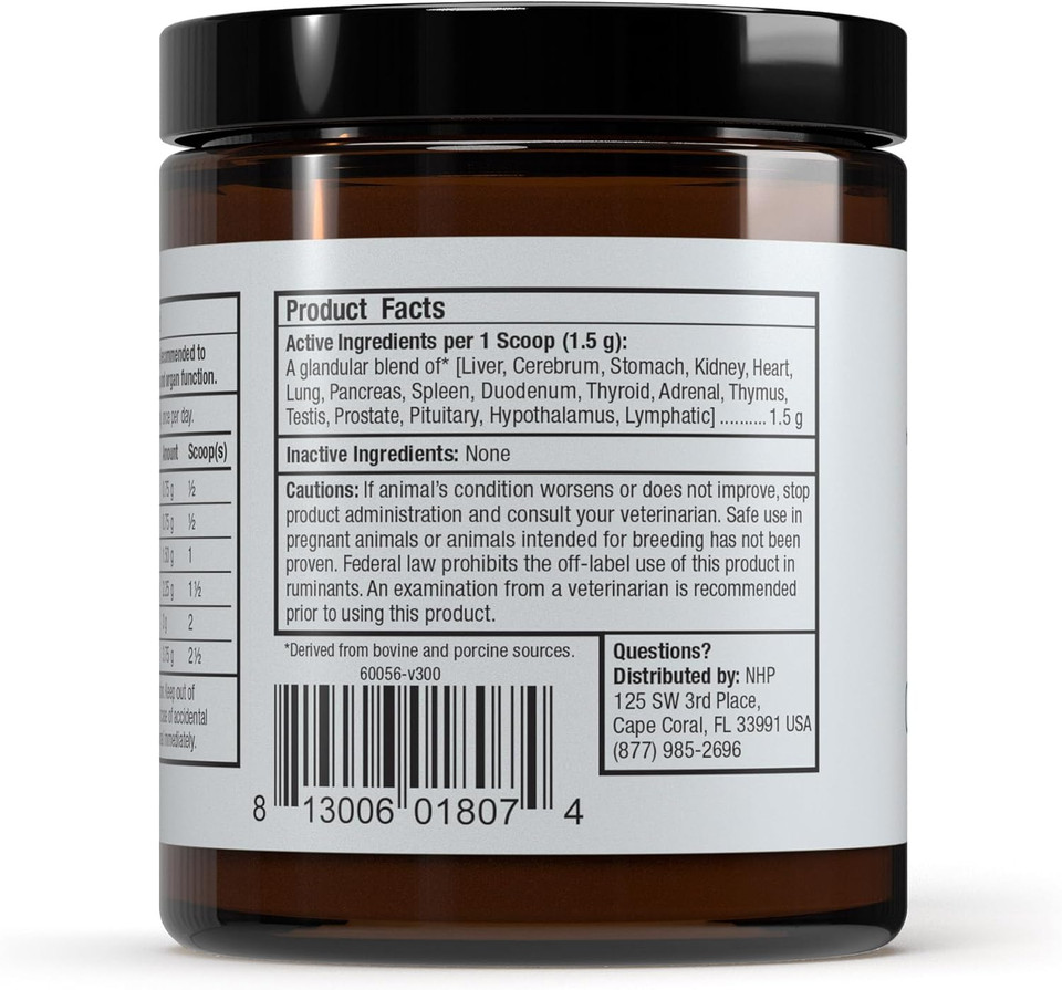 Dr. Mercola Bark & Whiskers Glandular Support - Supports Endocrine & Organ Health - Freeze-Dried Formula - Hormone-Free Ingredients - Male - 75 Scoops (4 Oz)