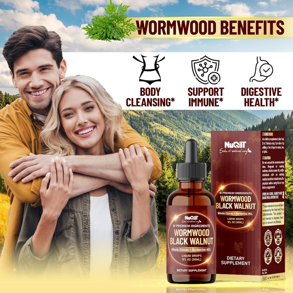 10In1 Wormwood Liquid Drops With Wormwood, Black Walnut, Whole Cloves, Berberine, Milk Thistle, Turmeric, Ginger, Milk Thistle And More - 30Ml Liquid Drops For 30Days
