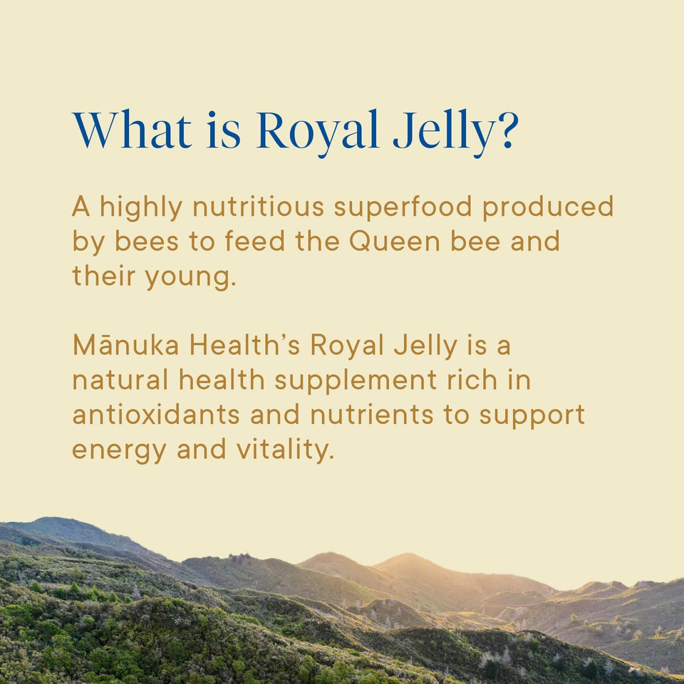 Manuka Health Royal Jelly Capsules, 1000Mg Net - 365 Count (6-Month Supply) - Traditional Anti Aging Supplement From New Zealand Manuka Health Royal Jelly Capsules, 1000Mg Net - 365 Count (6-Month Supply) - Traditional Anti Aging Supplement From New Zealand