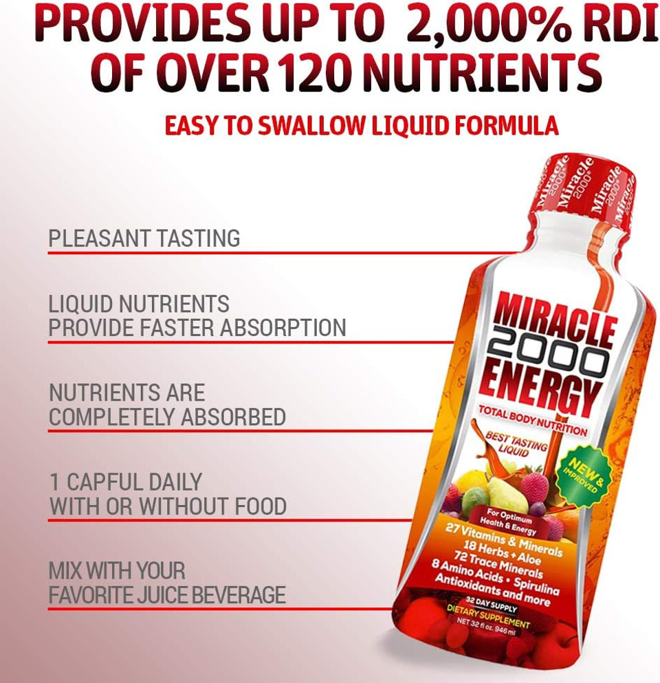 Century Systems - Miracle 2000, Complete Liquid Multivitamin And Mineral Supplement With Amino Acids And Antioxidants, 32 Ounces Century Systems - Miracle 2000, Complete Liquid Multivitamin And Mineral Supplement With Amino Acids And Antioxidants, 32 Ounces