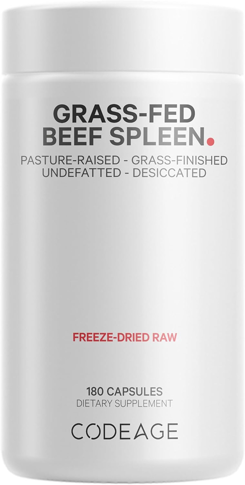 Codeage Grass Fed Beef Spleen Supplement - 2-Month Supply - Freeze Dried, Non-Defatted, Desiccated Bovine Pills Glandulars Meat  Pasture Raised Beef Vitamins For Spleen -180 Capsules Codeage Grass Fed Beef Spleen Supplement - 2-Month Supply - Freeze Dried, Non-Defatted, Desiccated Bovine Pills Glandulars Meat  Pasture Raised Beef Vitamins For Spleen -180 Capsules