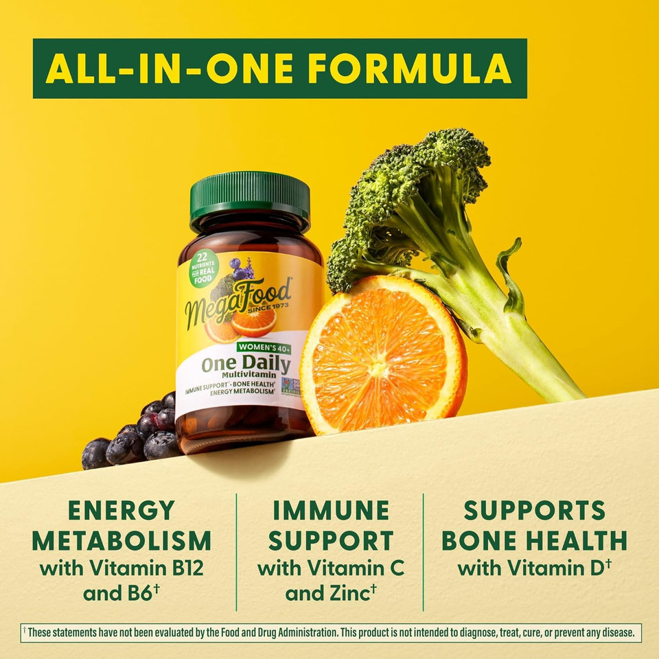 Megafood Women'S 40+ One Daily Multivitamin For Women - With Vitamin B12, B6, C, D, Zinc & Iron  Plus Real Food - Immune Support - Bone Health - Non-Gmo - Vegetarian - 30 Tabs Megafood Women'S 40+ One Daily Multivitamin For Women - With Vitamin B12, B6, C, D, Zinc & Iron  Plus Real Food - Immune Support - Bone Health - Non-Gmo - Vegetarian - 30 Tabs
